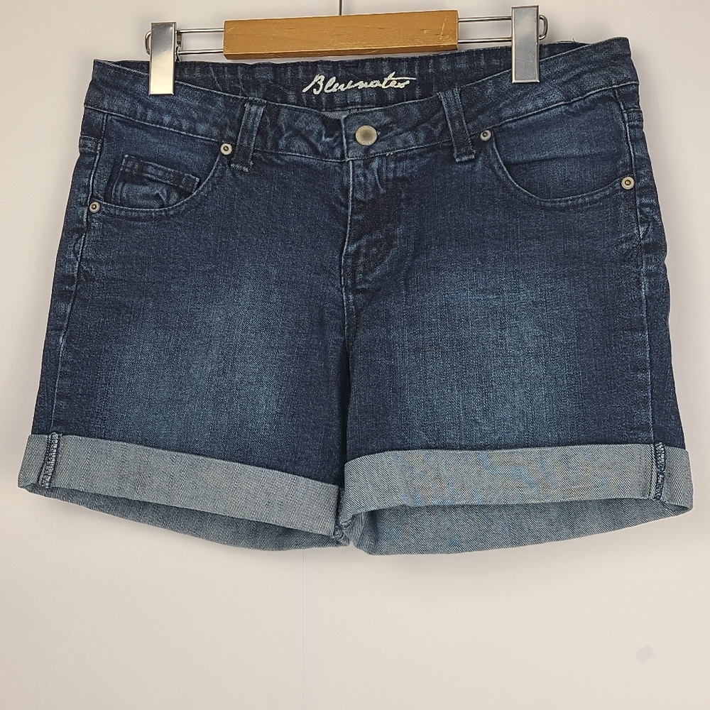 Bluenotes Women's blue denim cuffed hem casual preppy denim jean shorts Size 29